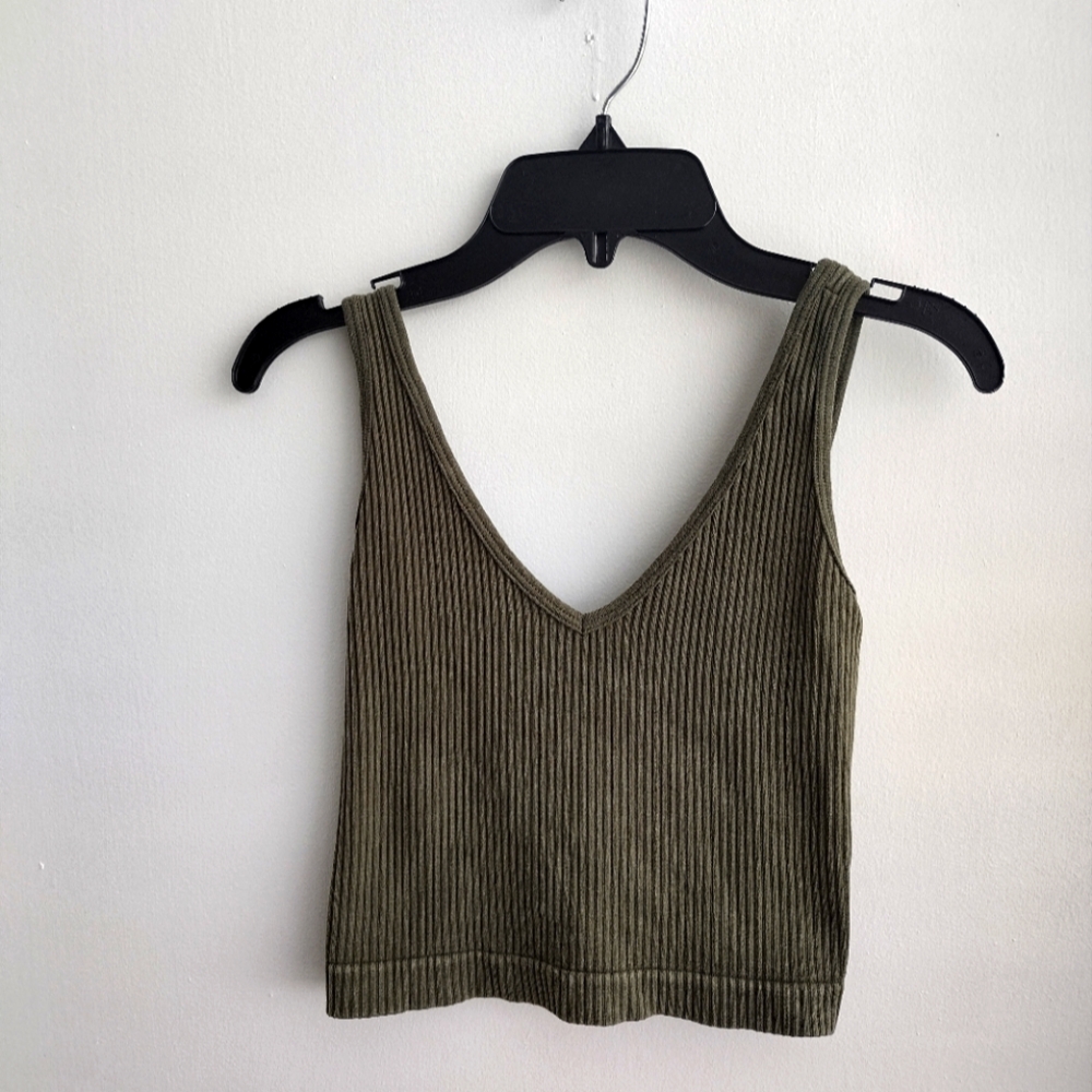 Army Green Crop Top